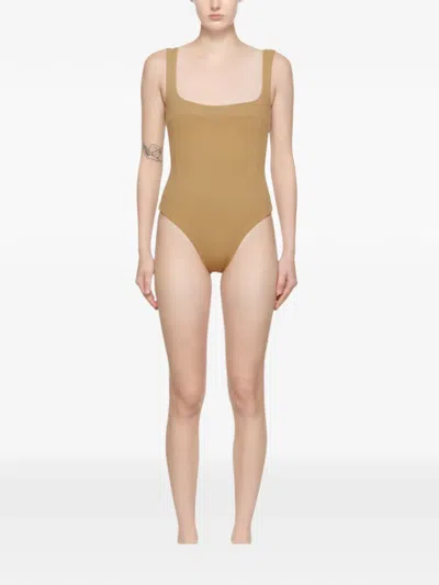 Haight Gabi Crepe Swimsuit In Brown