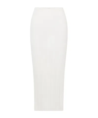 Haight Ivana Ribbed-knit Maxi Skirt In White