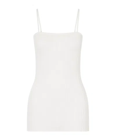 Haight Ivana Ribbed-knit Top In White
