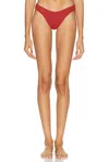 Haight Leila Ribbed Bikini Bottom In Burgundy