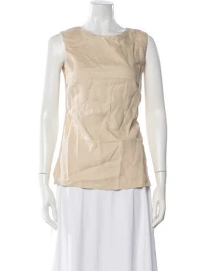 Pre-owned Haight Linen Crew Neck Top W/ Tags In Neutral
