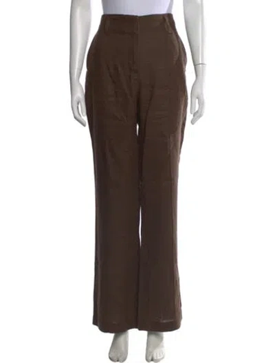Pre-owned Haight Linen Wide Leg Pants In Brown