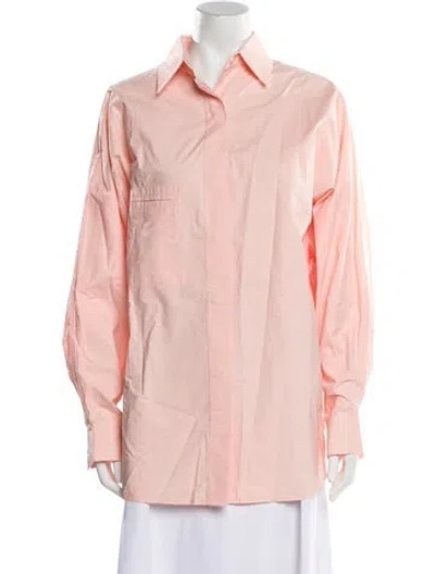 Pre-owned Haight Long Sleeve Button-up Top W/ Tags In Pink
