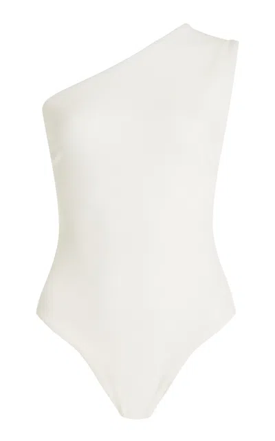 Haight Luisa One-shoulder Crepe Swimsuit In White