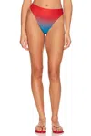 Haight Mah Hotpants Bikini Bottom In Red/blue Ombre