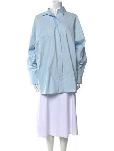 Pre-owned Haight Mock Neck Long Sleeve Sweatshirt W/ Tags In Blue