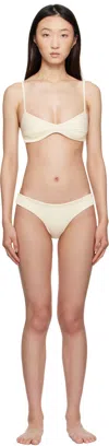 Haight Off-white Adjustable Ribbed Monica & Ribbed Basic Bikini In Neutral
