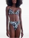 Haight Olivia Zebra-print Triangular Bikini Top In Multi