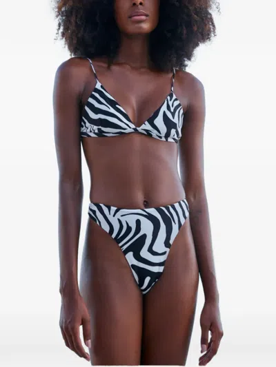 Haight Olivia Zebra-print Triangular Bikini Top In Multi