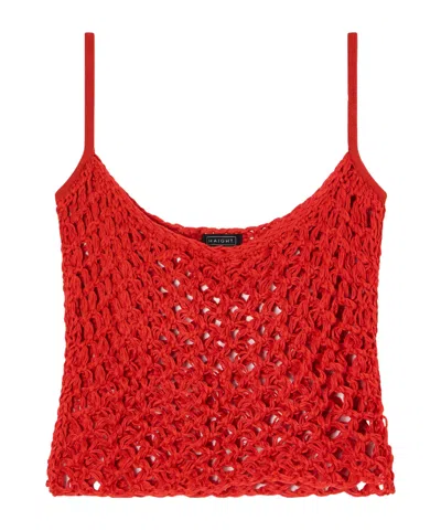 Haight Clara Open-knit Tank In Red