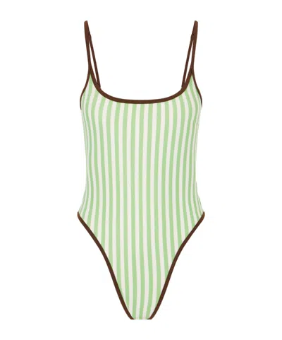 Haight Pipping Thidu Striped Swimsuit In Green