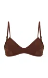 Haight Pipping Triangle Bikini Top In Brown