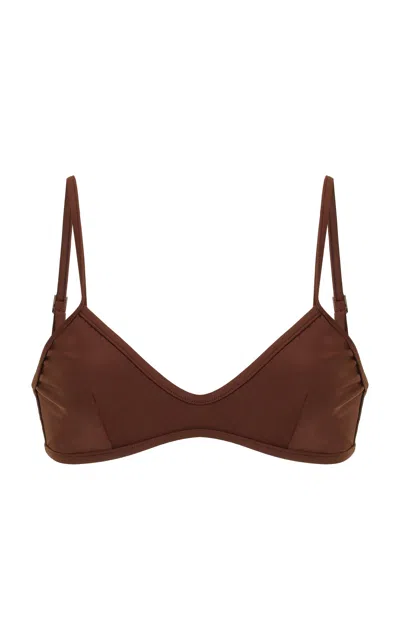 Haight Pipping Triangle Bikini Top In Brown