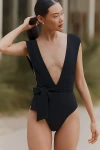 Haight Plunge Crepe One-piece Swimsuit In Black