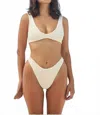Haight Ribbed Juliana Bikini Top In White Clay In White