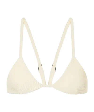 Haight Cora Ribbed Bikini Top In White