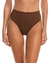 Haight Ribbed Classic Hotpant Bikini Bottom In Brown