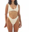 Haight Ribbed Juliana Bikini Top In White Clay In White