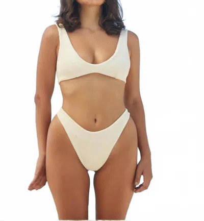 Haight Ribbed Juliana Bikini Top In White Clay