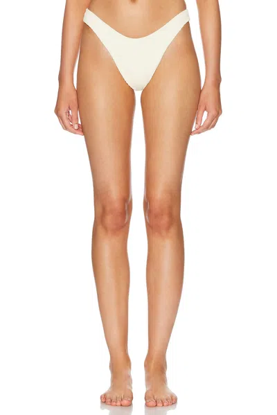 Haight Ribbed Leila Bikini Bottom In White Clay