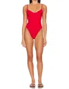 Haight Ribbed Monica Swimsuit In Red Shift