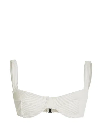 Haight Ribbed Underwired Bikini Top In White