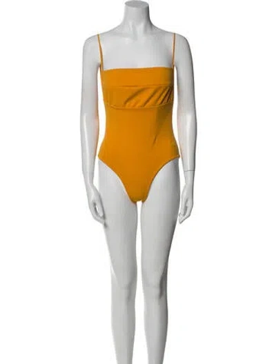 Pre-owned Haight Square Neckline Sleeveless Bodysuit In Blue