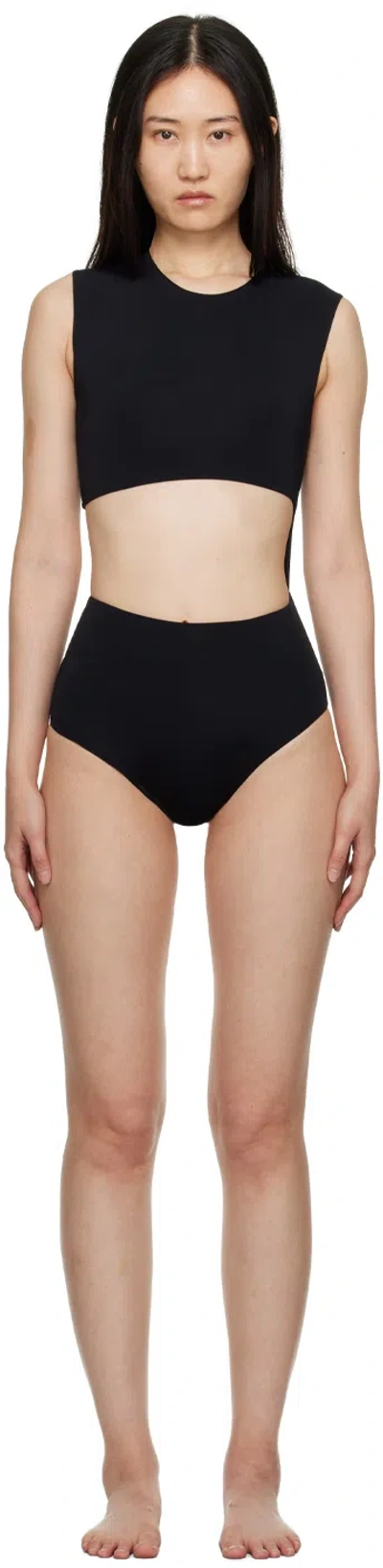 Haight Ssense Exclsuive Black Diagonal One-piece Swimsuit