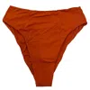 Haight Women's High Leg Hotpants Bikini Bottom In Maroon In Red