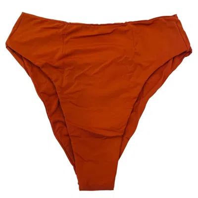 Haight Women's High Leg Hotpants Bikini Bottom In Maroon In Red