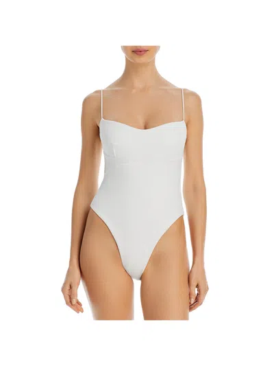 Haight Womens Solid Polyester One-piece Swimsuit In White