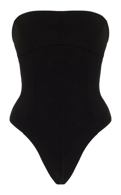 Haight Zoe Crepe Strapless One-piece Swimsuit In Black