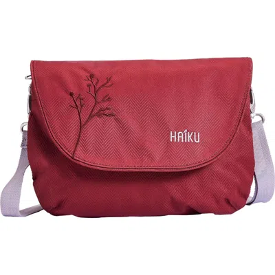 Haiku Bliss Rfid Blocking Crossbody Saddle Bag In Brown