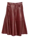 Haikure A-line Leather Skirt In Red