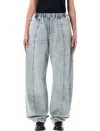 Haikure Angel Elastic Waist Jeans Back Pockets In Blue