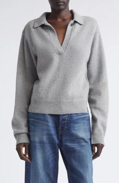 Haikure Ash Johnny Collar Wool & Cashmere Sweater In Black
