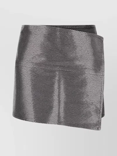 HAIKURE ASYMMETRIC METALLIC SKIRT CONTRAST PATCH