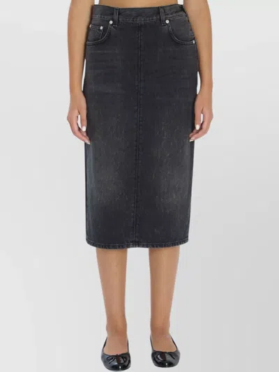 Haikure Authentic Denim Knee-length Skirt In Black