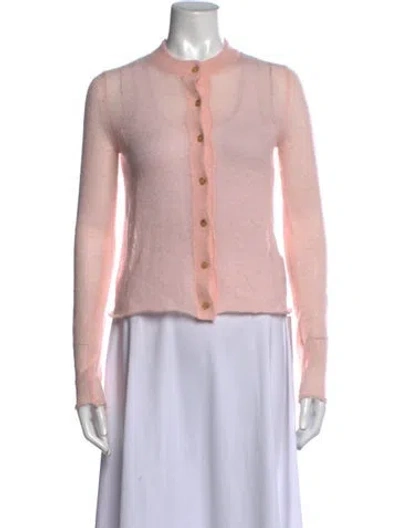 Pre-owned Haikure Baby Alpaca Crew Neck Sweater In Pink