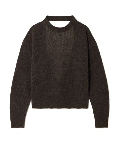 Haikure Blair Open-back Ribbed-knit Sweater In Black