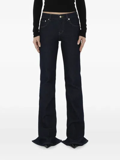 Haikure High Waist Flared Split Hem Jeans In Black