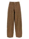 Haikure Becky Fur-effect Cotton Jeans In Brown