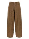 Haikure Becky Fur-effect Cotton Jeans In Brown