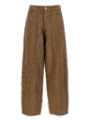 Haikure Becky Fur-effect Cotton Jeans In Brown