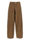 Haikure Becky Fur-effect Cotton Jeans In Brown