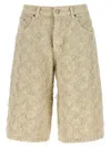 Haikure 'becky Fur Denim' Shorts In Neutral