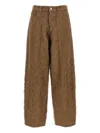 Haikure Becky Fur-effect Cotton Jeans In Brown
