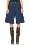 Haikure Becky Wide Leg Denim Shorts In Blue Sapphire