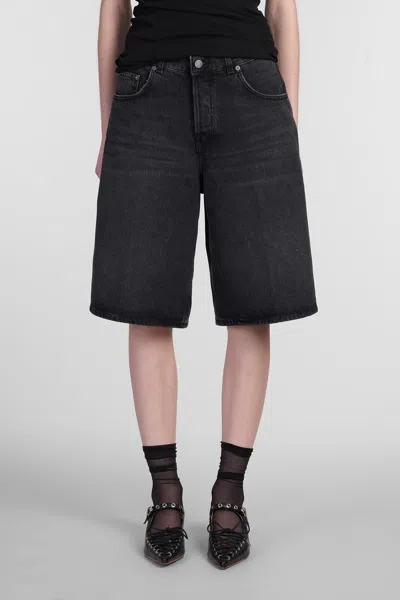 Haikure Becky Shorts In Black Denim