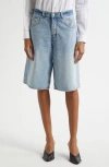 Haikure Knee-length Denim Shorts In Blue Aqua